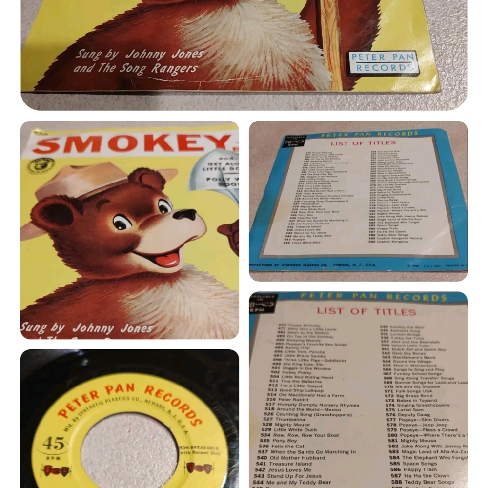Smokey the Bear1962Get along Little DoggiePolly Wolly Doodle Record 45 RPM